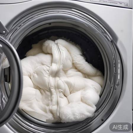 洗衣机洗羽绒服,轻柔模式护绒毛