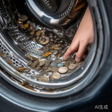 检查洗衣机内部，清理异物