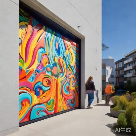 创意停车位涂鸦门，美化生活