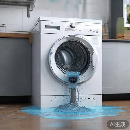 洗衣机漏水，排水管堵塞老化