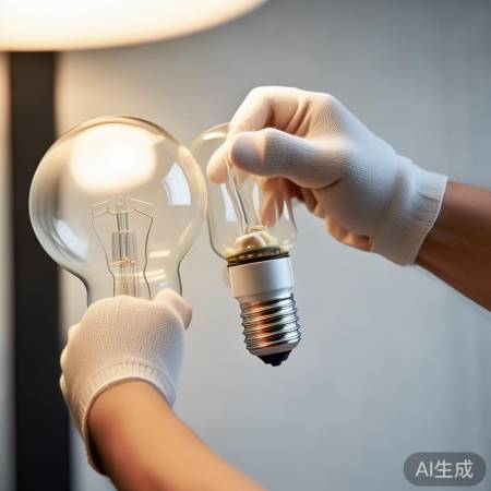 换灯泡，注意方向拧紧