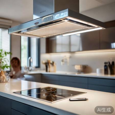 百德油烟机C528，厨房照明助