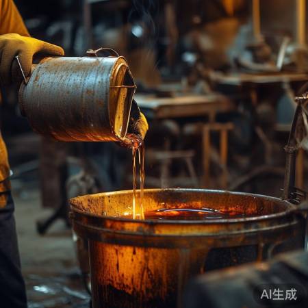 倒油污，小心溅油