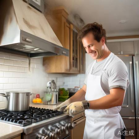 “五华师傅洗油烟机,厨房清新回