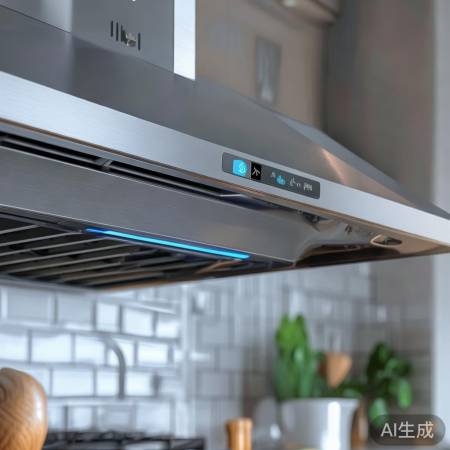 中档侧吸油烟机，强吸力智能洗。