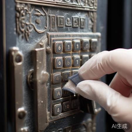 清洁保险柜按键,用酒精擦拭