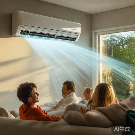 空调向上倾斜，凉风更舒适